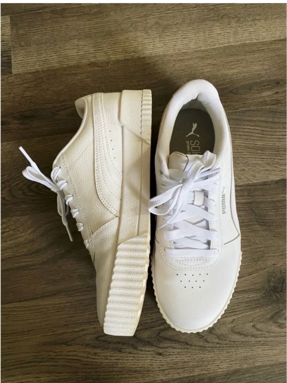 PUMA White Platform Sneakers Size 8.5